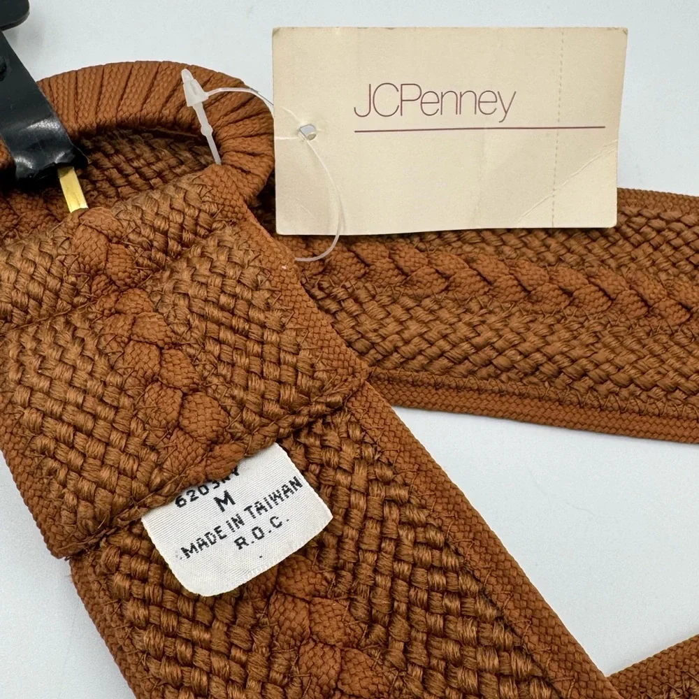 Vintage JCPennys Women’s Brown Woven Belt with Original Tag